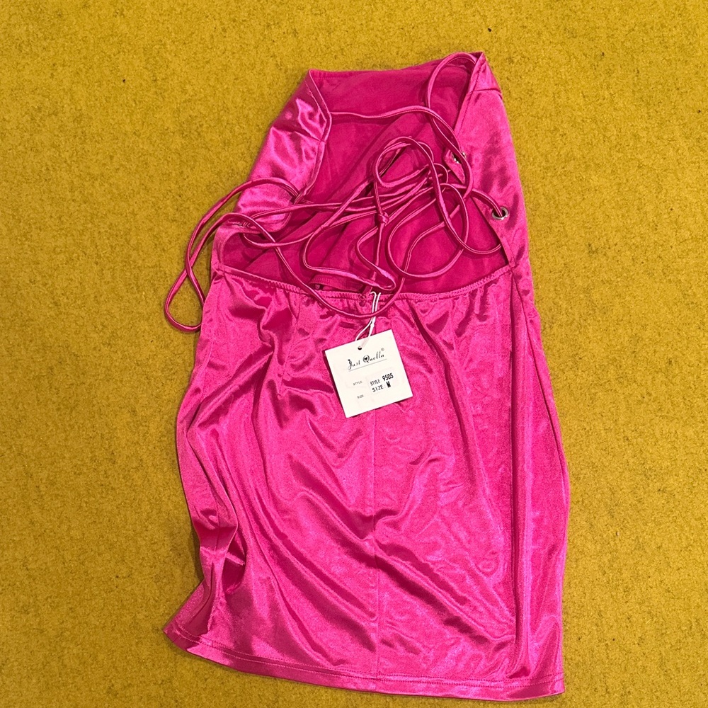 Elegant Pink Satin Dress
